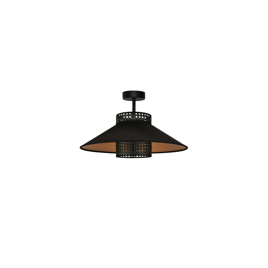 Duolla - Nadgradni luster RIO RATTAN 1xE27/15W/230V pr. 45 cm crno/zlatna