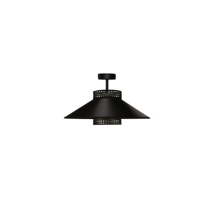 Duolla - Nadgradni luster RIO RATTAN 1xE27/15W/230V pr. 45 cm crno/zlatna