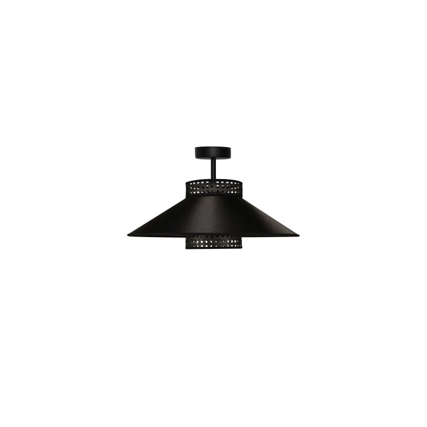 Duolla - Nadgradni luster RIO RATTAN 1xE27/15W/230V pr. 45 cm crno/zlatna