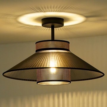 Duolla - Nadgradni luster RIO SHINY 1xE27/15W/230V pr. 45 cm crno/bakrena