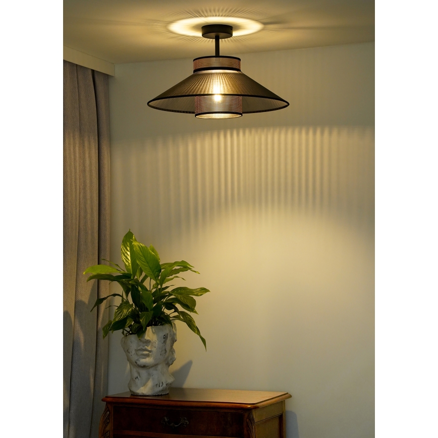 Duolla - Nadgradni luster RIO SHINY 1xE27/15W/230V pr. 45 cm crno/bakrena