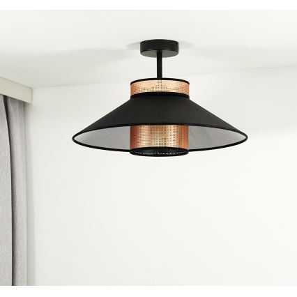 Duolla - Nadgradni luster RIO SHINY 1xE27/15W/230V pr. 45 cm crno/bakrena