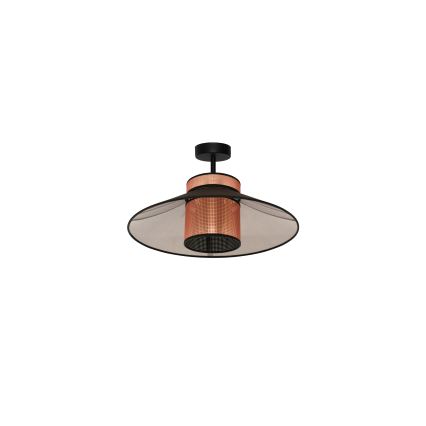 Duolla - Nadgradni luster RIO SHINY 1xE27/15W/230V pr. 45 cm crno/bakrena