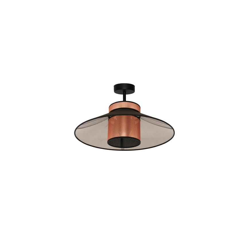 Duolla - Nadgradni luster RIO SHINY 1xE27/15W/230V pr. 45 cm crno/bakrena
