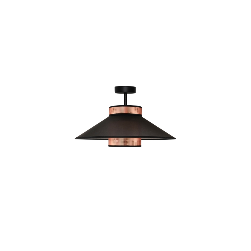 Duolla - Nadgradni luster RIO SHINY 1xE27/15W/230V pr. 45 cm crno/bakrena