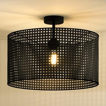 Duolla - Nadgradni luster ROLLER RATTAN 1xE27/15W/230V pr. 45 cm crno
