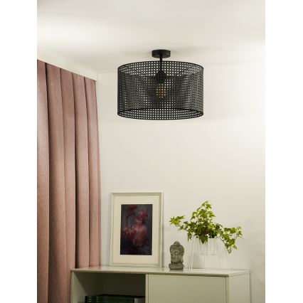 Duolla - Nadgradni luster ROLLER RATTAN 1xE27/15W/230V pr. 45 cm crno