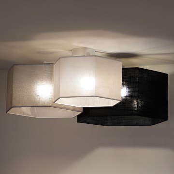 Duolla - Nadgradni luster ROLLER TRIO HEX 3xE27/15W/230V crno/sivo/bela