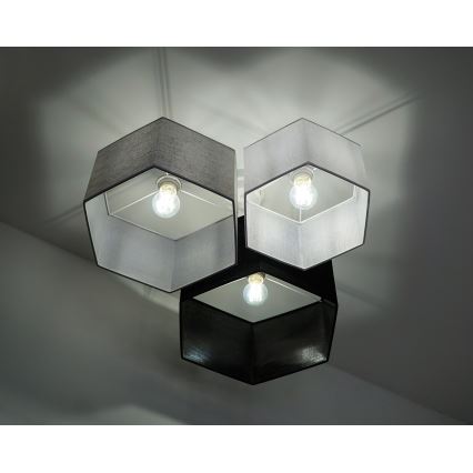 Duolla - Nadgradni luster ROLLER TRIO HEX 3xE27/15W/230V crno/sivo/bela