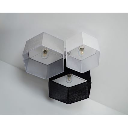 Duolla - Nadgradni luster ROLLER TRIO HEX 3xE27/15W/230V crno/sivo/bela