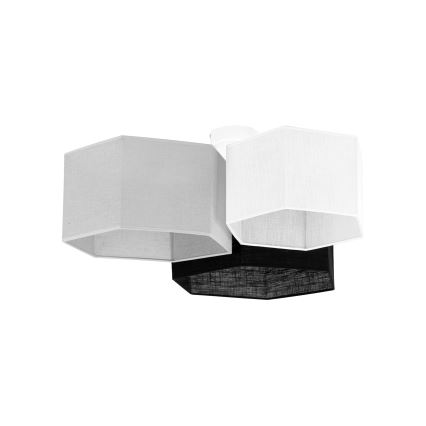 Duolla - Nadgradni luster ROLLER TRIO HEX 3xE27/15W/230V crno/sivo/bela