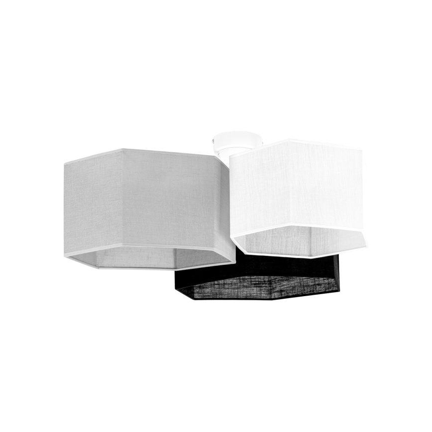 Duolla - Nadgradni luster ROLLER TRIO HEX 3xE27/15W/230V crno/sivo/bela