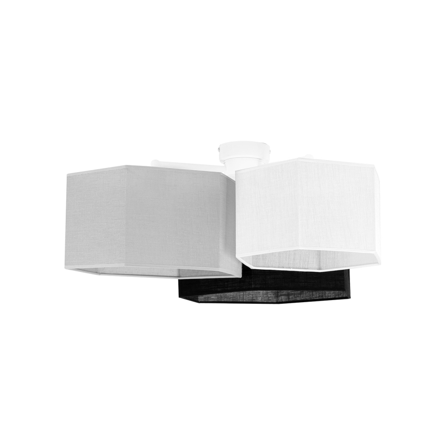 Duolla - Nadgradni luster ROLLER TRIO HEX 3xE27/15W/230V crno/sivo/bela