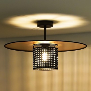 Duolla - Nadgradni luster TOKYO RATTAN 1xE27/15W/230V pr. 50 cm zlatna/crno