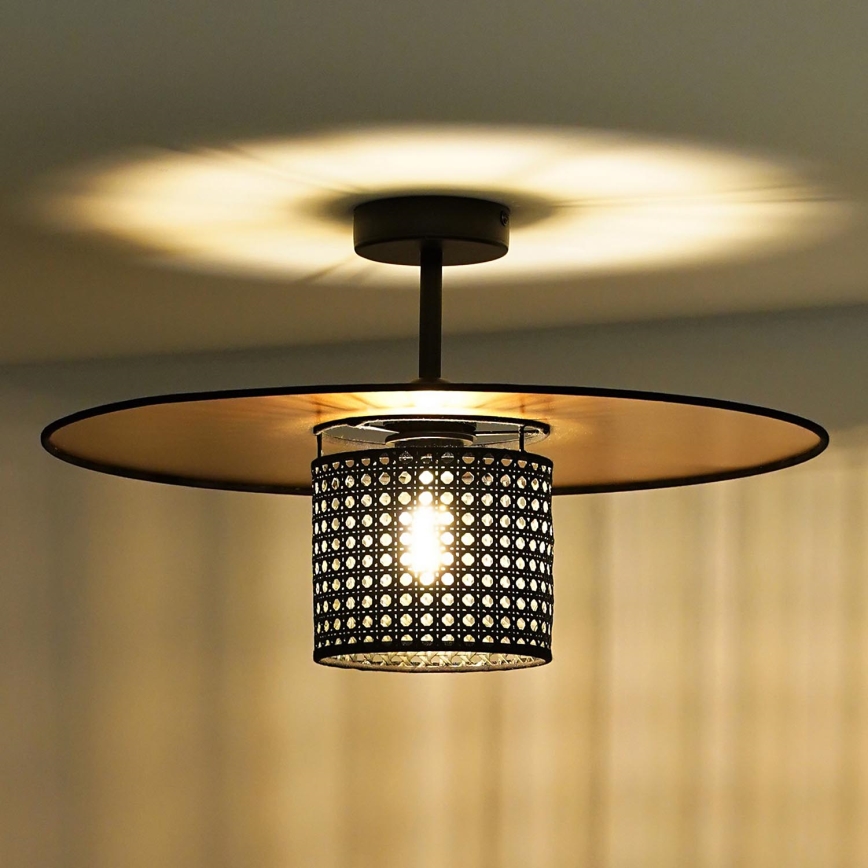 Duolla - Nadgradni luster TOKYO RATTAN 1xE27/15W/230V pr. 50 cm zlatna/crno