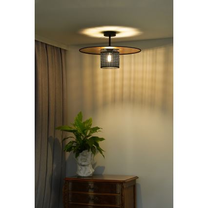 Duolla - Nadgradni luster TOKYO RATTAN 1xE27/15W/230V pr. 50 cm zlatna/crno