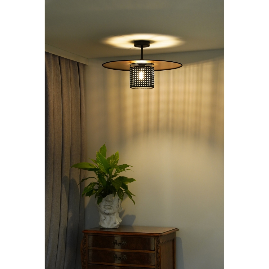 Duolla - Nadgradni luster TOKYO RATTAN 1xE27/15W/230V pr. 50 cm zlatna/crno