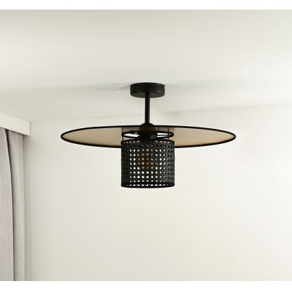 Duolla - Nadgradni luster TOKYO RATTAN 1xE27/15W/230V pr. 50 cm zlatna/crno