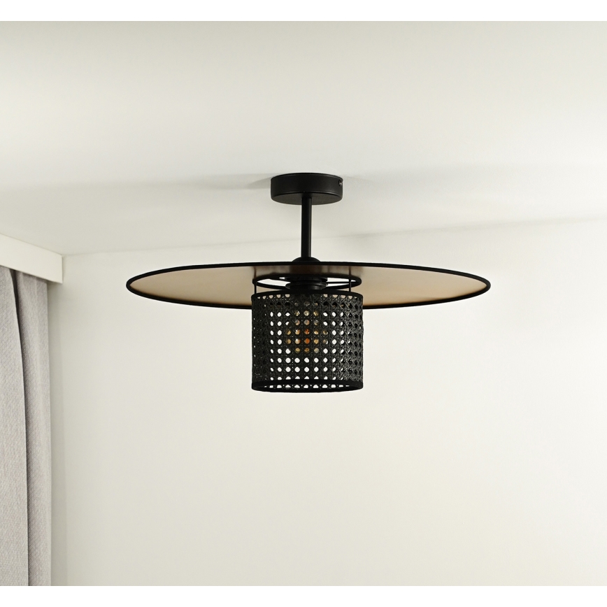 Duolla - Nadgradni luster TOKYO RATTAN 1xE27/15W/230V pr. 50 cm zlatna/crno