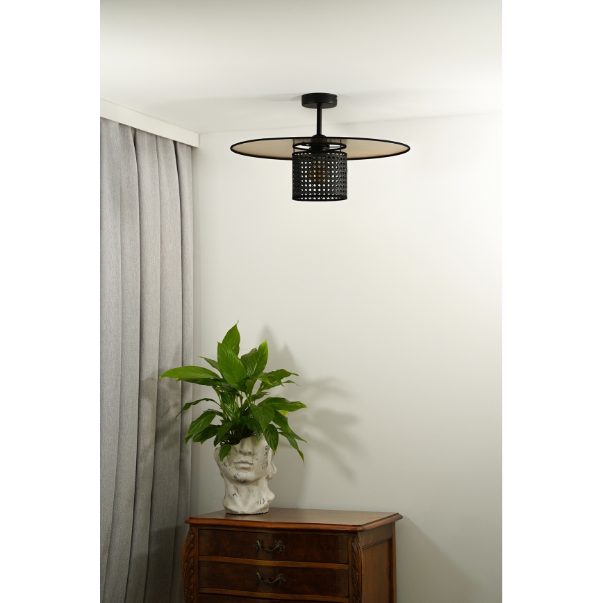 Duolla - Nadgradni luster TOKYO RATTAN 1xE27/15W/230V pr. 50 cm zlatna/crno