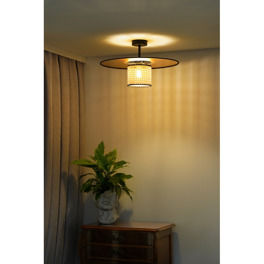 Duolla - Nadgradni luster TOKYO RATTAN 1xE27/15W/230V pr. 50 cm zlatna/ratan