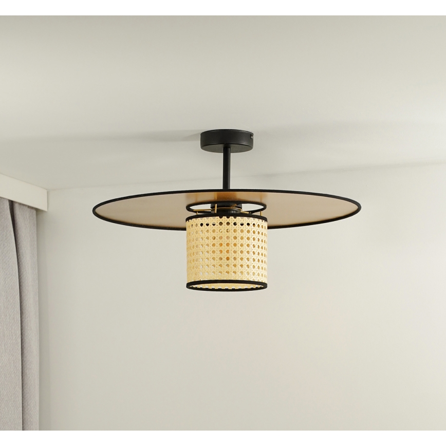 Duolla - Nadgradni luster TOKYO RATTAN 1xE27/15W/230V pr. 50 cm zlatna/ratan