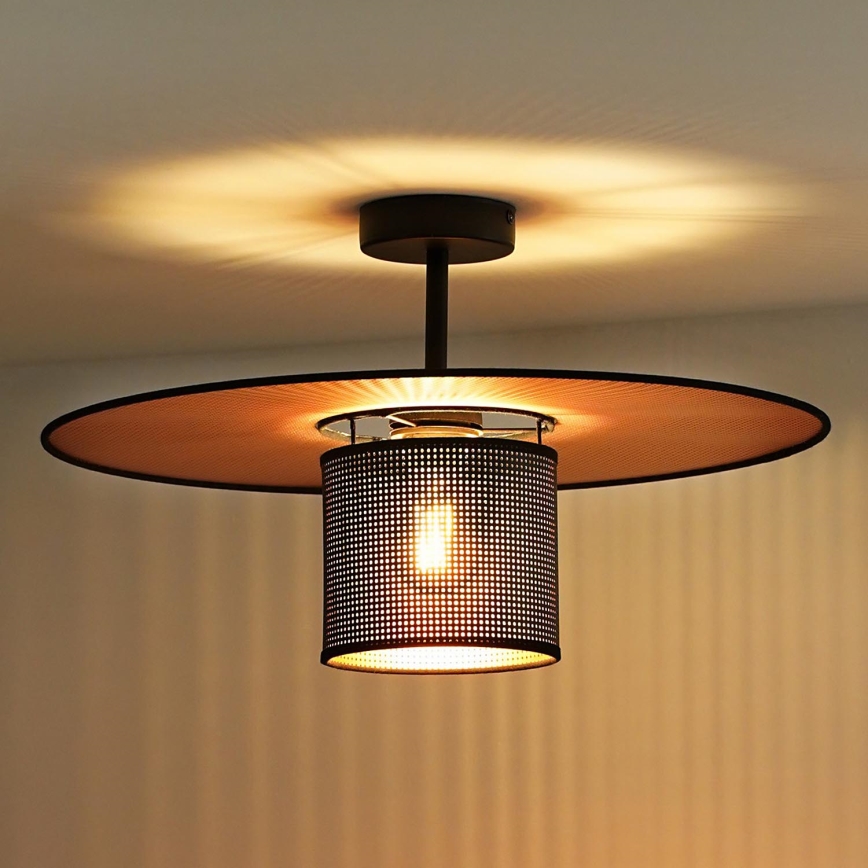 Duolla - Nadgradni luster TOKYO SHINY 1xE27/15W/230V pr. 50 cm crno/bakrena