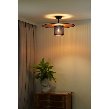 Duolla - Nadgradni luster TOKYO SHINY 1xE27/15W/230V pr. 50 cm crno/bakrena
