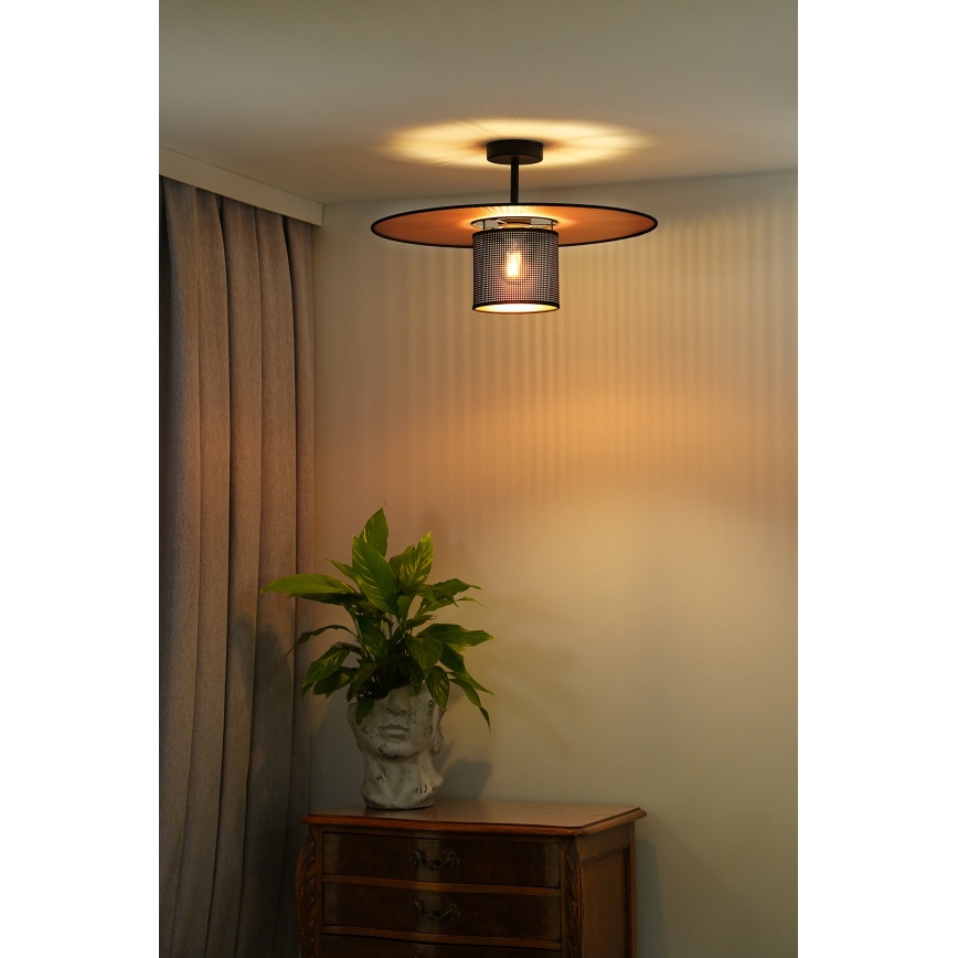 Duolla - Nadgradni luster TOKYO SHINY 1xE27/15W/230V pr. 50 cm crno/bakrena