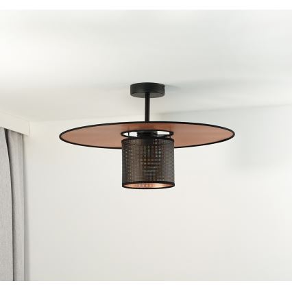Duolla - Nadgradni luster TOKYO SHINY 1xE27/15W/230V pr. 50 cm crno/bakrena