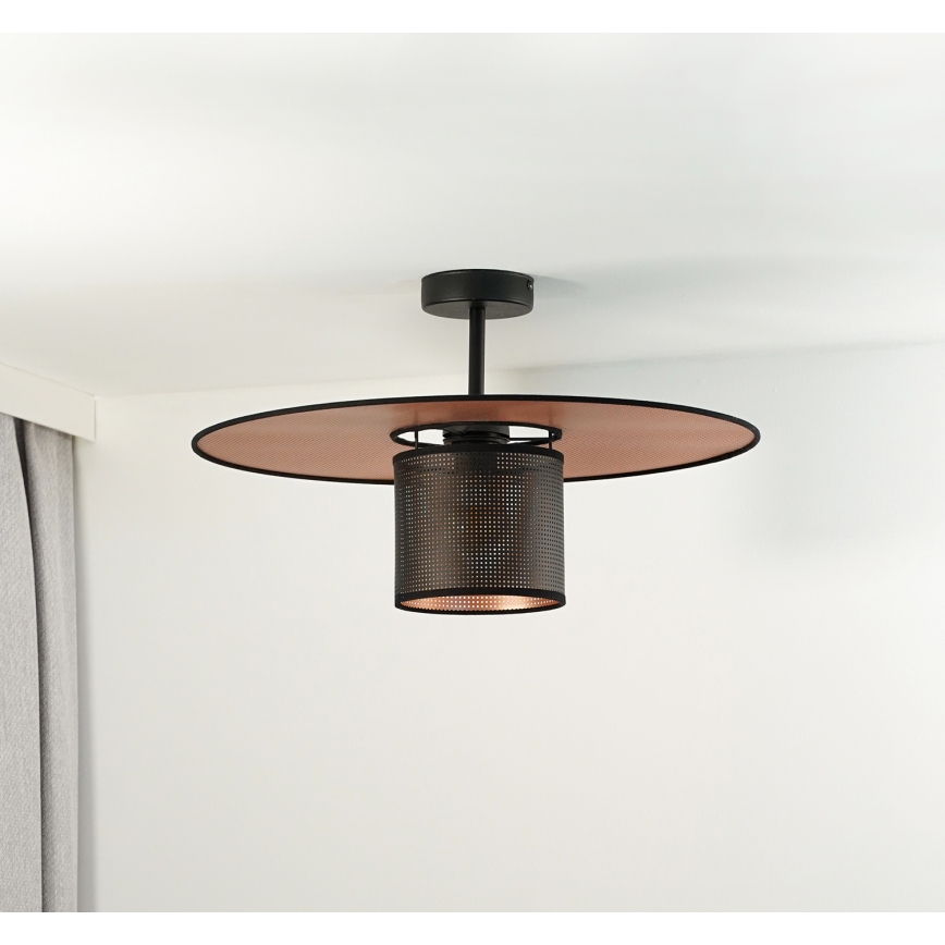 Duolla - Nadgradni luster TOKYO SHINY 1xE27/15W/230V pr. 50 cm crno/bakrena