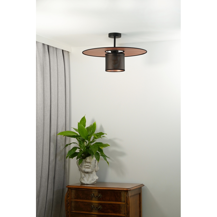 Duolla - Nadgradni luster TOKYO SHINY 1xE27/15W/230V pr. 50 cm crno/bakrena