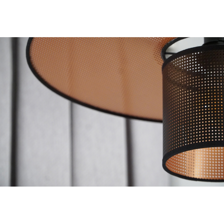 Duolla - Nadgradni luster TOKYO SHINY 1xE27/15W/230V pr. 50 cm crno/bakrena