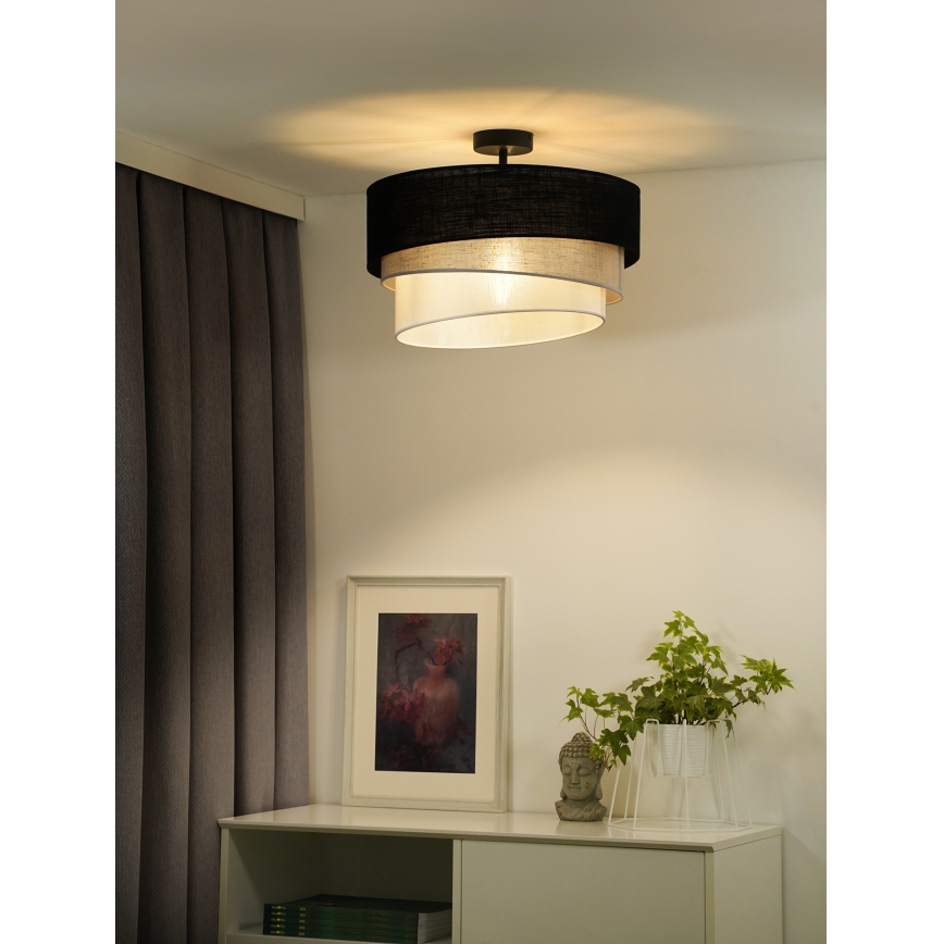 Duolla - Nadgradni luster TRIO 1xE27/15W/230V pr. 45 cm crno/sivo/bela