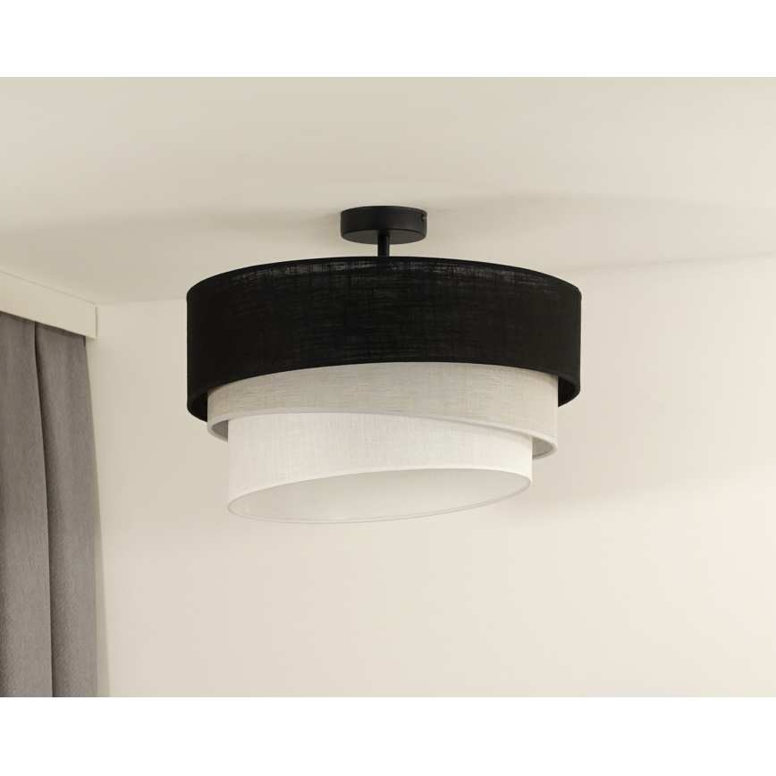 Duolla - Nadgradni luster TRIO 1xE27/15W/230V pr. 45 cm crno/sivo/bela