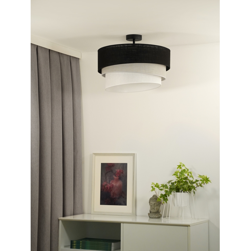 Duolla - Nadgradni luster TRIO 1xE27/15W/230V pr. 45 cm crno/sivo/bela