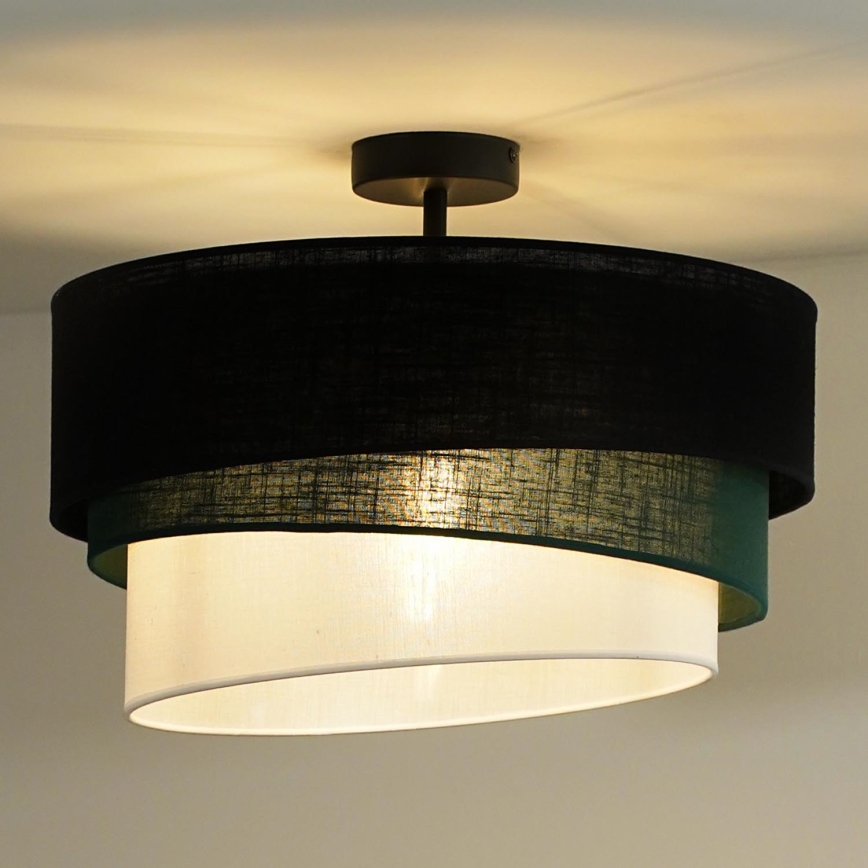 Duolla - Nadgradni luster TRIO 1xE27/15W/230V pr. 45 cm crno/zelena/bela