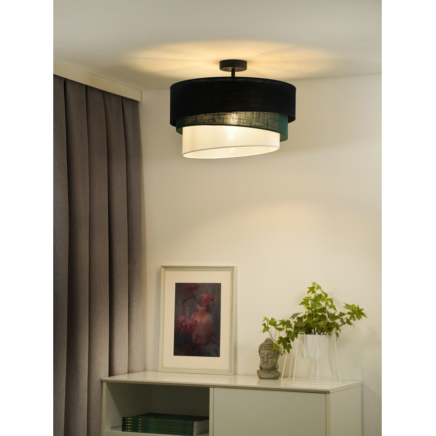 Duolla - Nadgradni luster TRIO 1xE27/15W/230V pr. 45 cm crno/zelena/bela