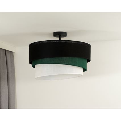 Duolla - Nadgradni luster TRIO 1xE27/15W/230V pr. 45 cm crno/zelena/bela