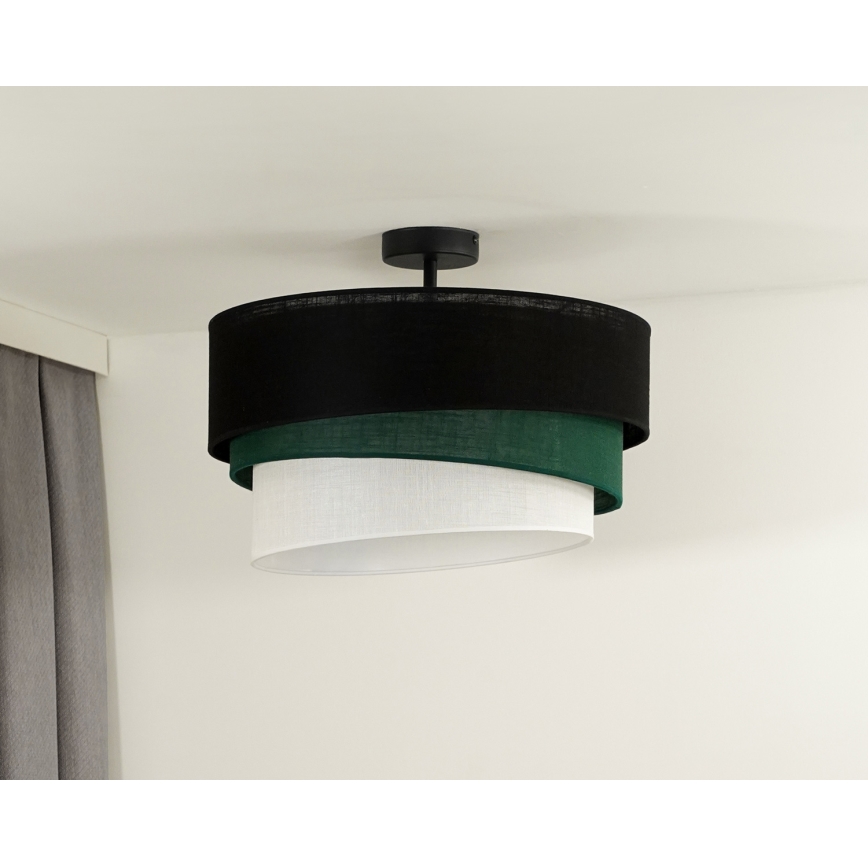 Duolla - Nadgradni luster TRIO 1xE27/15W/230V pr. 45 cm crno/zelena/bela