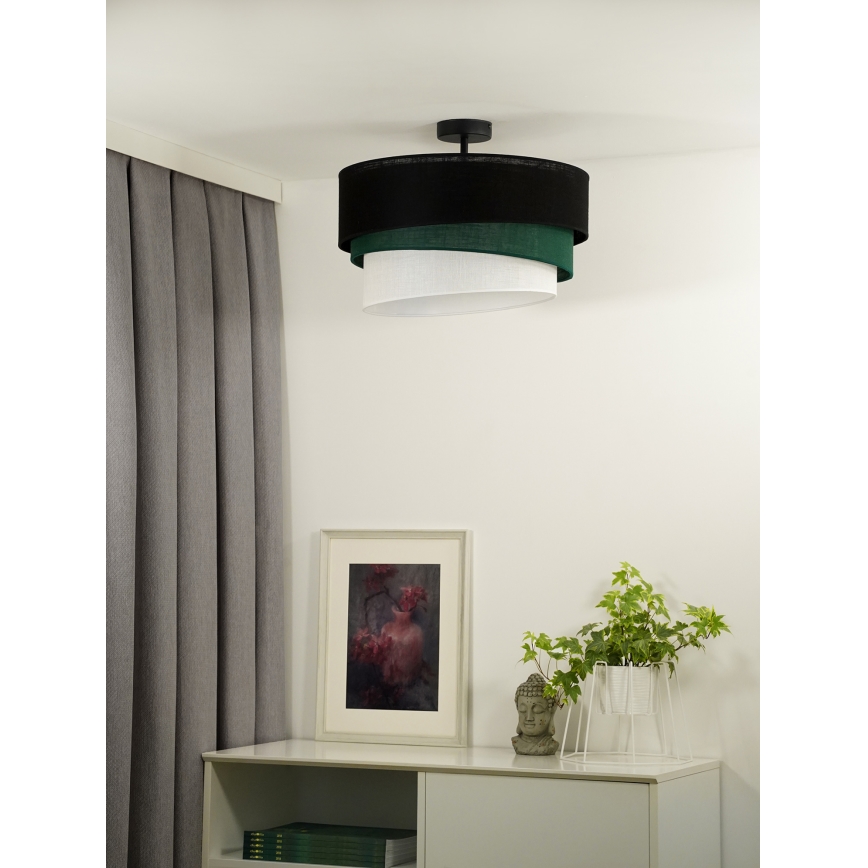 Duolla - Nadgradni luster TRIO 1xE27/15W/230V pr. 45 cm crno/zelena/bela