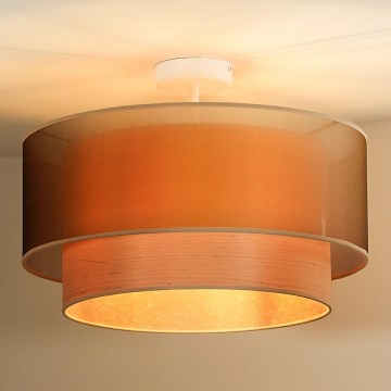 Duolla - Nadgradni luster WOOD BOHO 1xE27/15W/230V pr. 45 cm bakrena/bež