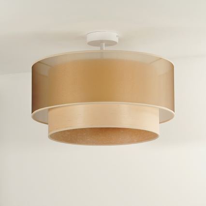 Duolla - Nadgradni luster WOOD BOHO 1xE27/15W/230V pr. 45 cm bakrena/bež