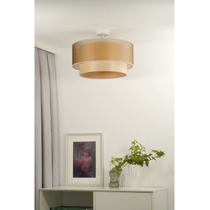 Duolla - Nadgradni luster WOOD BOHO 1xE27/15W/230V pr. 45 cm bakrena/bež