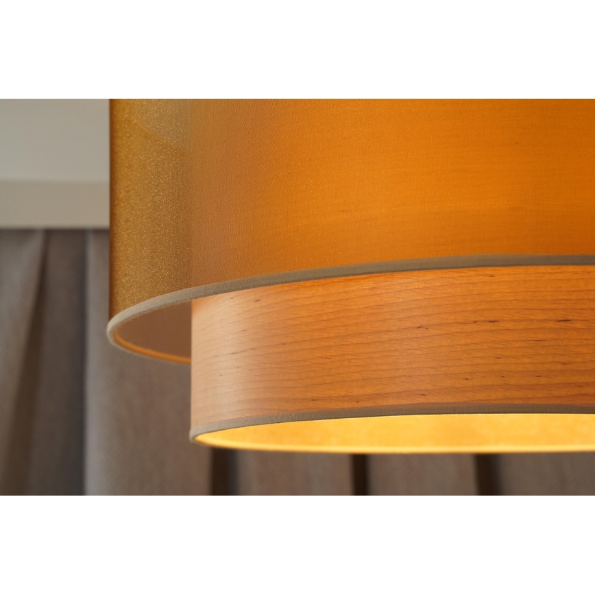 Duolla - Nadgradni luster WOOD BOHO 1xE27/15W/230V pr. 45 cm bakrena/bež