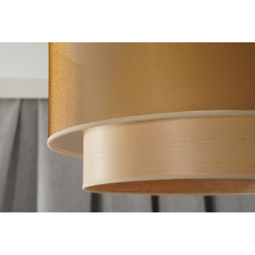 Duolla - Nadgradni luster WOOD BOHO 1xE27/15W/230V pr. 45 cm bakrena/bež