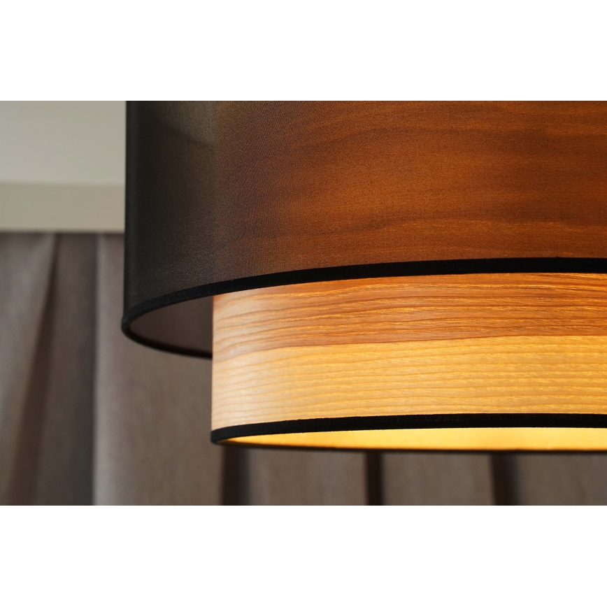 Duolla - Nadgradni luster WOOD BOHO 1xE27/15W/230V pr. 45 cm crno/bež