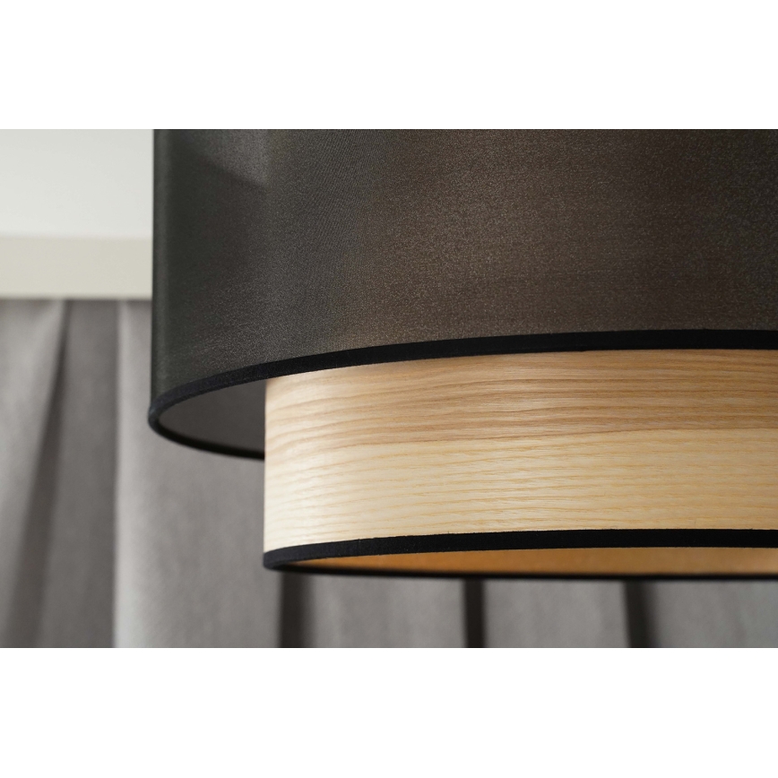 Duolla - Nadgradni luster WOOD BOHO 1xE27/15W/230V pr. 45 cm crno/bež