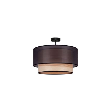 Duolla - Nadgradni luster WOOD BOHO 1xE27/15W/230V pr. 45 cm crno/bež