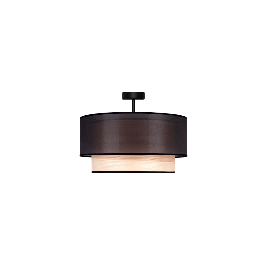 Duolla - Nadgradni luster WOOD BOHO 1xE27/15W/230V pr. 45 cm crno/bež